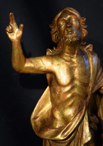 Antiquités - Christ ressuscité en bois doré - Rome début du XVIIIe siècle